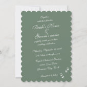 Elegant Formal Sage Olive Green Script Wedding Einladung (Vorderseite)