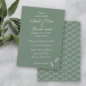 Elegant Formal Sage Olive Green Script Wedding Einladung