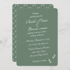 Elegant Formal Sage Olive Green Script Wedding Einladung