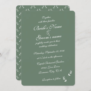 Elegant Formal Sage Olive Green Script Wedding Einladung