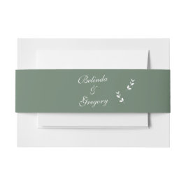 Elegant Formal Sage Olive Green Script Wedding Einladungsbanderole