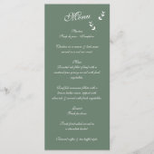 Elegant Formal Sage Olive Green Script Wedding Menükarte (Vorderseite)