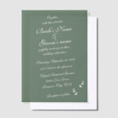 Elegant Formal Sage Olive Green Script Wedding Pergament Einladungen (Versetzt)