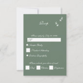 Elegant Formal Sage Olive Green Script Wedding RSVP Karte (Vorderseite)