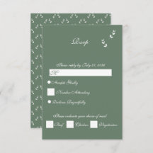 Elegant Formal Sage Olive Green Script Wedding