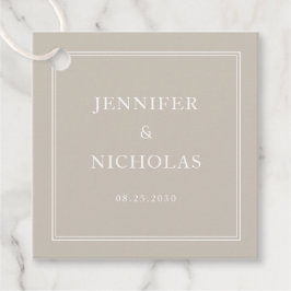 Elegant Formal Taupe Wedding Geschenkanhänger