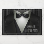 Elegant Formal Tuxedo Bachelor Party Alkoholflaschenetikett (Einzelnes Label)
