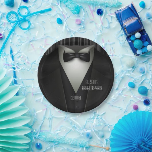 Elegant Formal Tuxedo Bachelor Party Pappteller (Party)