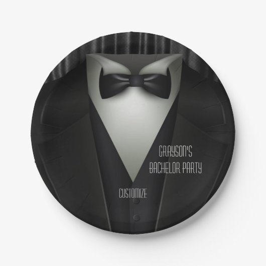 Elegant Formal Tuxedo Bachelor Party Pappteller (Vorderseite)