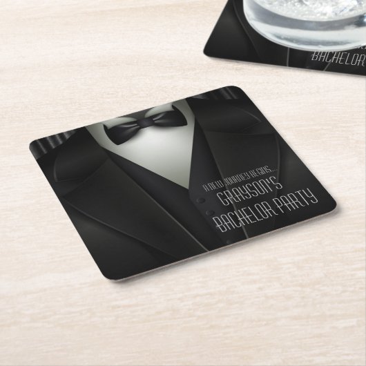Elegant Formal Tuxedo Bachelor Party Rechteckiger Pappuntersetzer (angewinkelt)
