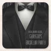 Elegant Formal Tuxedo Bachelor Party Rechteckiger Pappuntersetzer (Vorderseite)