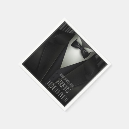 Elegant Formal Tuxedo Bachelor Party Serviette (Ecke)