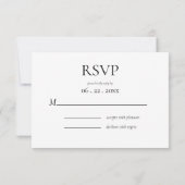 Elegant formaler Minimalismus Moderne RSVP Karte (Rückseite)