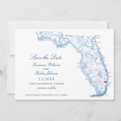 Elegant Fort Lauderdale Florida Wedding Navy Karte (Vorderseite)