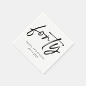 Elegant Forty Birthday Party Napkins Serviette (Ecke)