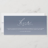 Elegant Foto Collage Blue Wedding Vielen Dank (Rückseite)