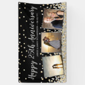 Elegant Foto Collage Gold Silber 25 Jahre Banner (Vertikal)