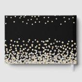 Elegant Foto Collage Gold Silber 25 Jahre Gästebuch (Rückseite)