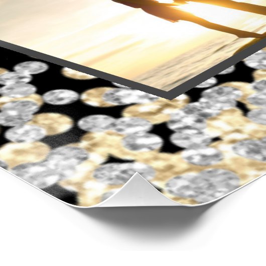 Elegant Foto Collage Gold Silber 25 Jahre Poster (Ecke)