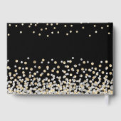 Elegant Foto Collage Silver Gold 100. Geburtstag Gästebuch (Rückseite)