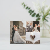 Elegant Foto Collage Wedding Vielen Dank Postkarte (Stehend Vorderseite)