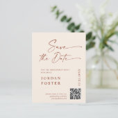 Elegant Foto Graduation Speichern Sie den QR-Code Postkarte (Stehend Vorderseite)