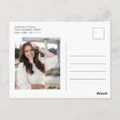 Elegant Foto Graduation Speichern Sie den QR-Code Postkarte (Rückseite)