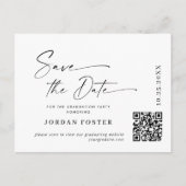 Elegant Foto Graduation Speichern Sie den QR-Code Postkarte (Vorderseite)