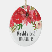 Elegant Foto World's Best Daughter Keramik Ornament (Rechts)