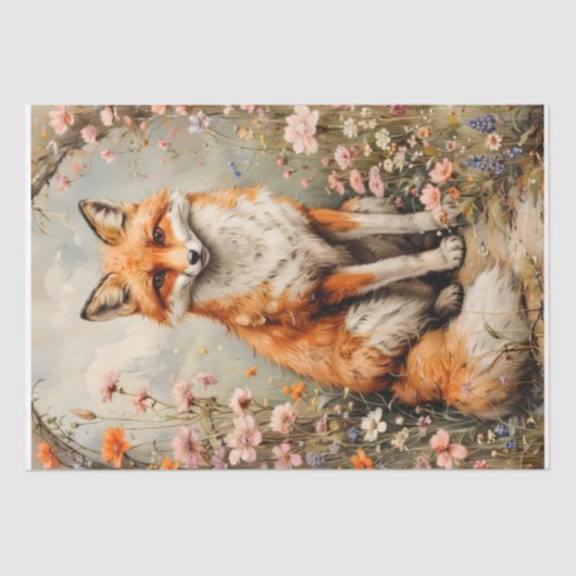 Elegant Fox - Decoupage - Seidenpapier (Vorderseite)