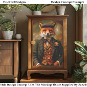Elegant Fox Gentleman Portrait EW5ZZ Decoupage Seidenpapier