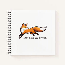 Elegant Fox "Look Back. See Growth." Motivational  Notizblock