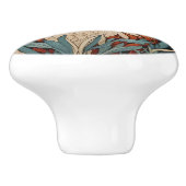 Elegant Fox William Morris Inspired Floral Keramikknauf (Seitenansicht)