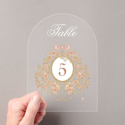 Elegant Frame Acrylic Table Number Acryleinladungen (Insitu (Handheld))