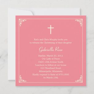 Elegant Frame Baptism/Christening Invitation Einladung
