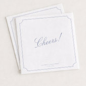 Elegant Frame Blue Wedding Napkins Serviette