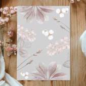 Elegant Frame Girl Baptism Flowery Watercolor Einladung