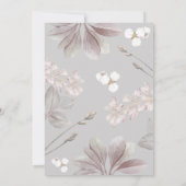 Elegant Frame Girl Baptism Flowery Watercolor Einladung (Rückseite)