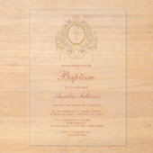 Elegant Frame Holy Cross Baptism Acryleinladungen (Vorderseite)