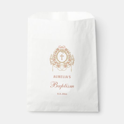 Elegant Frame Holy Cross Baptism Geschenktütchen (Vorderseite)