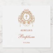 Elegant Frame Holy Cross Baptism Schaumweinetikett (Einzelnes Label)