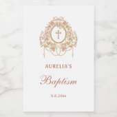 Elegant Frame Holy Cross Baptism Small Weinetikett (Einzelnes Label)