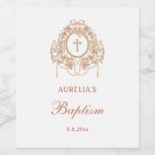 Elegant Frame Holy Cross Baptism Weinetikett (Einzelnes Label)