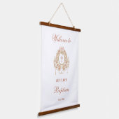 Elegant Frame Holy Cross Baptism Welcome Wandteppich Mit Holzrahmen (Gewinkelt)