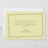 Elegant Frame on Celestial Yellow Monogram Wedding Dankeskarte (Rückseite)