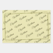 Elegant Frame on Celestial Yellow Monogram Wedding Geschenkpapier Set (Vorderseite 2)