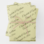 Elegant Frame on Celestial Yellow Monogram Wedding Geschenkpapier Set (Beispiel)