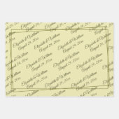 Elegant Frame on Celestial Yellow Monogram Wedding Geschenkpapier Set (Vorderseite)
