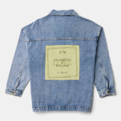 Elegant Frame on Celestial Yellow Monogram Wedding Jeansjacke (Rückseite)