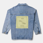 Elegant Frame on Celestial Yellow Monogram Wedding Jeansjacke (Rückseite)